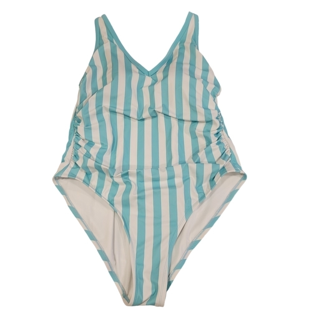 EUC | Kona Sol | Cabana Stripe One-Piece Swimsuit | 18W